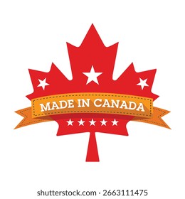 Hecho en Canadá Diseño de la insignia de la hoja de arce para los Productos canadienses