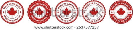 Made in Canada Maple Leaf Red Badge and Stamp Collection for Authentic Product Certification