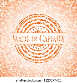 Made in Canada orange mosaic emblem with background