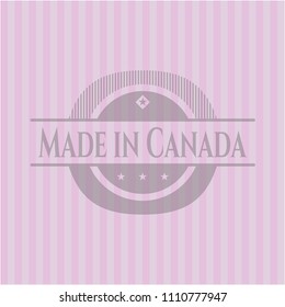 Made in Canada pink emblem. Retro