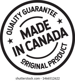 made in canada production label on white