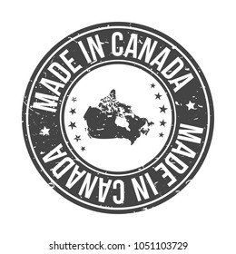 Made in Canada Quality Original Stamp Design. Vector Art Seal Badge Illustration.