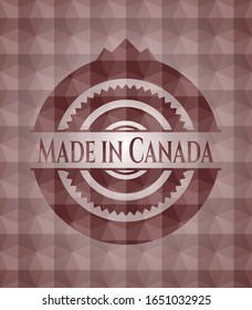 Made in Canada red seamless polygonal badge.