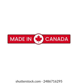 Made in Canada mit abgerundeten Ahornblatt Logo Stock Illustrationen