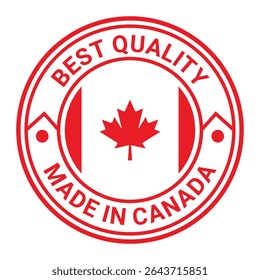 Made in Canada rubber stamp with canada flag vector template