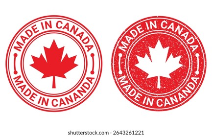 Made in Canada rubber stamp logo design icon vector template