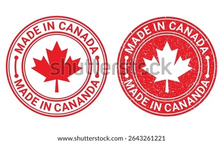 Made in Canada rubber stamp logo design icon vector template