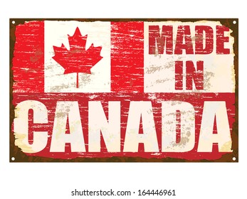 Made in Canada rusty old enamel sign 