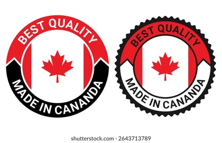 made in Canada stamp. badge with Canada flag vector template