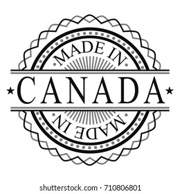 Made In Canada Stamp Logo Icon Symbol Design