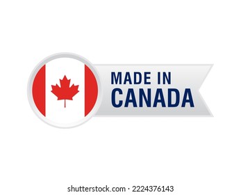 Made In canada stamp sticker label vector design