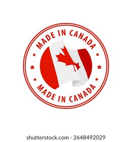 Made in Canada stamp, sticker. Vector illustration.