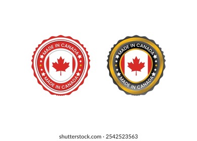 Made in Canada Aufkleber Design Kanada Flagge mit gemacht in Badge runde Form