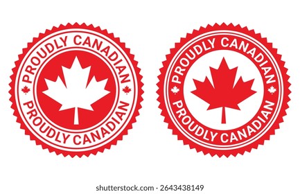 Made in canada symbol red emblem label sticker vector template