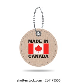 Made in Canada tag, paper label, vector illustration