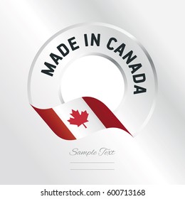 Made in Canada transparent logo icon silver background