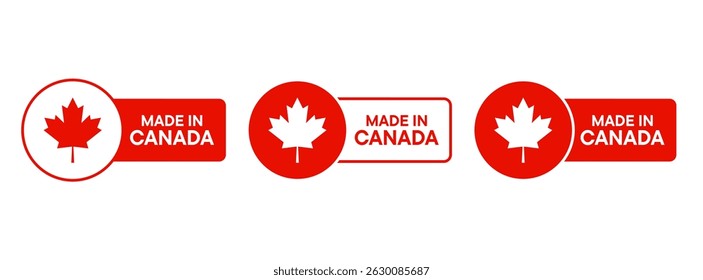 Made in Canada vector icon sen. Made in Canada badges and emblems