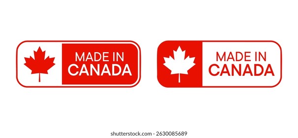 Made in Canada vector icon sen. Made in Canada badges and emblems