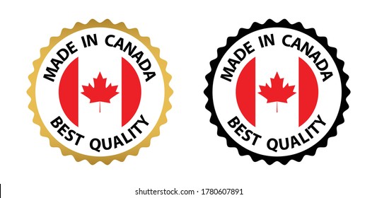 made in Canada  vector stamp. badge with Canada  flag