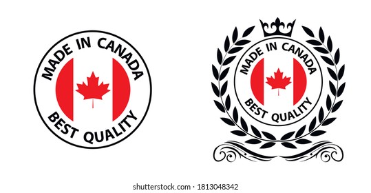 made in Canada  vector stamp. badge with Canada  flag