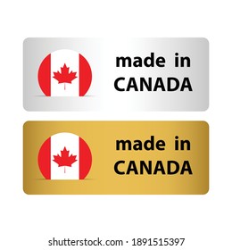 made in Canada  vector stamp. badge with Canada  flag