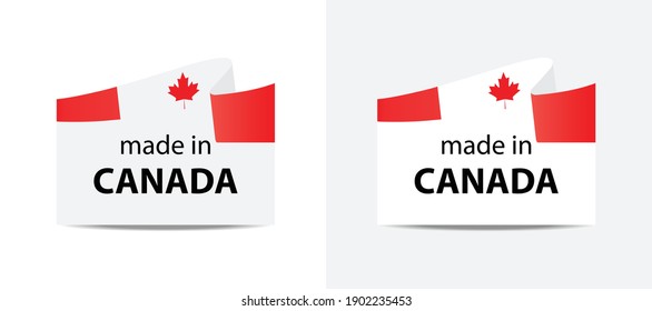 made in Canada  vector stamp. badge with Canada  flag