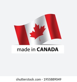 made in Canada  vector stamp. badge with Canada  flag