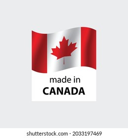 made in Canada  vector stamp. badge with Canada  flag