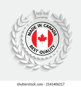 made in Canada  vector stamp. badge with Canada  flag