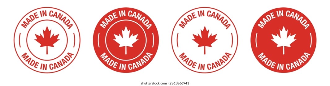 Made in canada vector symbol set