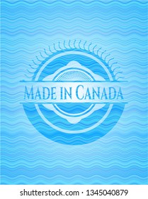 Made in Canada water wave emblem background.