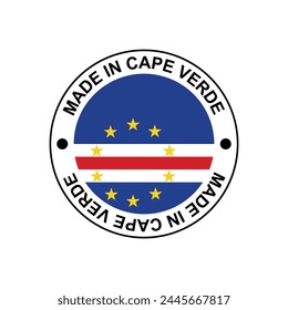 MADE IN CAPE VERDE circle stamp with flag on white background vector Template