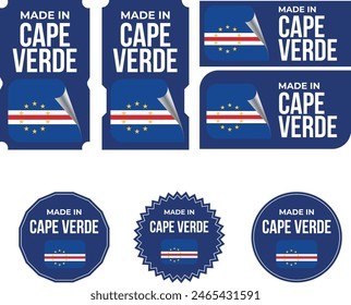 Made in Cape Verde. Cape Verde flag, Tag, Seal, Stamp, Flag, Icon vector