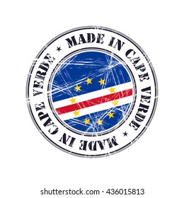 Made in Cape Verde grunge rubber stamp with flag