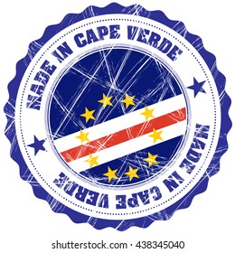 Made in Cape Verde grunge rubber stamp with flag