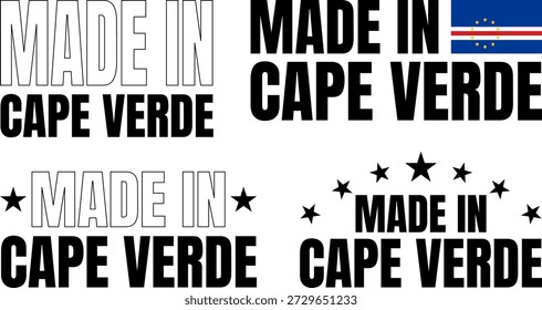 Feito em Cabo Verde ícones com fonte em negrito em vários desenhos e estilos