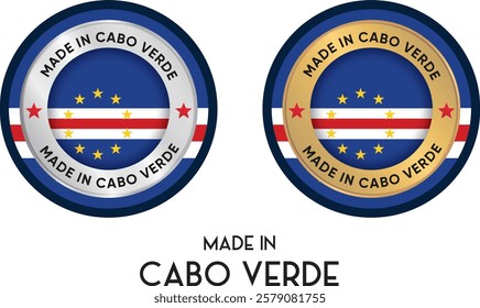 Made in Cape Verde. Premium labels, stickers, pointer, badge and symbol of Cape Verde flag icon. Collection vector illustration