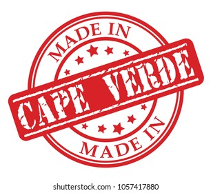 Made in Cape Verde red rubber stamp illustration vector on white background