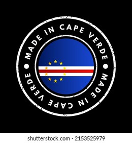 Made in Cape Verde text emblem stamp, concept background