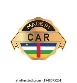 Made in CAR logo badge with  flag