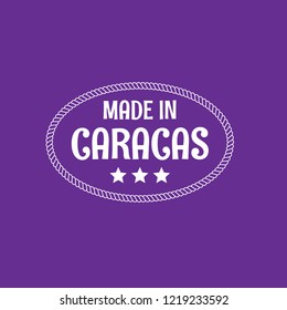 made in caracas emblem, label, badge,seal. vintage stamp.package label. vector illustration