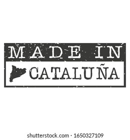 Hecho En Cataluña Italia. Mapa del rectángulo de sello. Símbolo de icono del logotipo. Vector certificado de diseño.