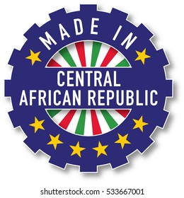 Made in Central African Republic flag color stamp. Vector illustration