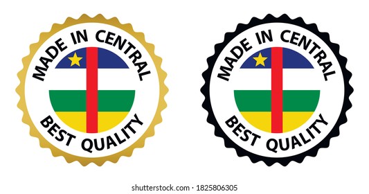 made in Central African Republic vector stamp. badge with Central African Republic flag