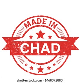 Made in Chad collection of ribbon, label, stickers, badge, icon and page curl with Chad
 flag symbol. Vector illustration isolated on white background.  Stamp with Made in Chad
 text.