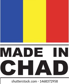 Made in Chad collection of ribbon, label, stickers, badge, icon and page curl with Chad
 flag symbol. Vector illustration isolated on white background.  Stamp with Made in Chad
 text.