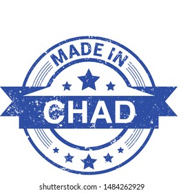 Made in Chad collection of ribbon, label, stickers, badge, icon and page curl with Chad
 flag symbol. Vector illustration isolated on white background.  Stamp with Made in Chad
 text.

