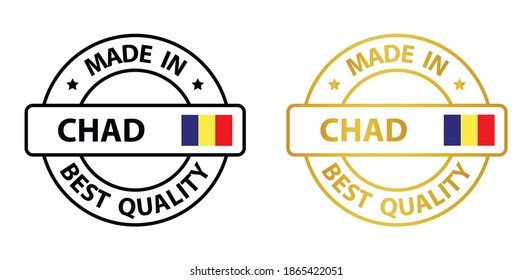 made in Chad vector stamp. badge with Sierra    flag