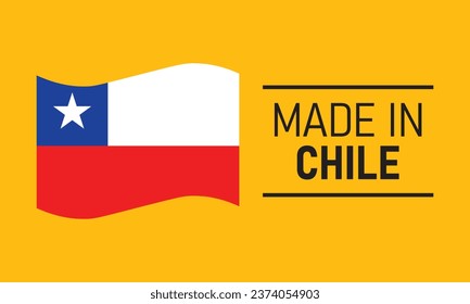 Hergestellt in Chile Sammlung von Etiketten, Band, Aufkleber, Abzeichen, Symbol. Chile Flaggensymbol. Vektorgrafik