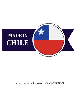 Made In Chile. Flag, banner icon, design, sticker